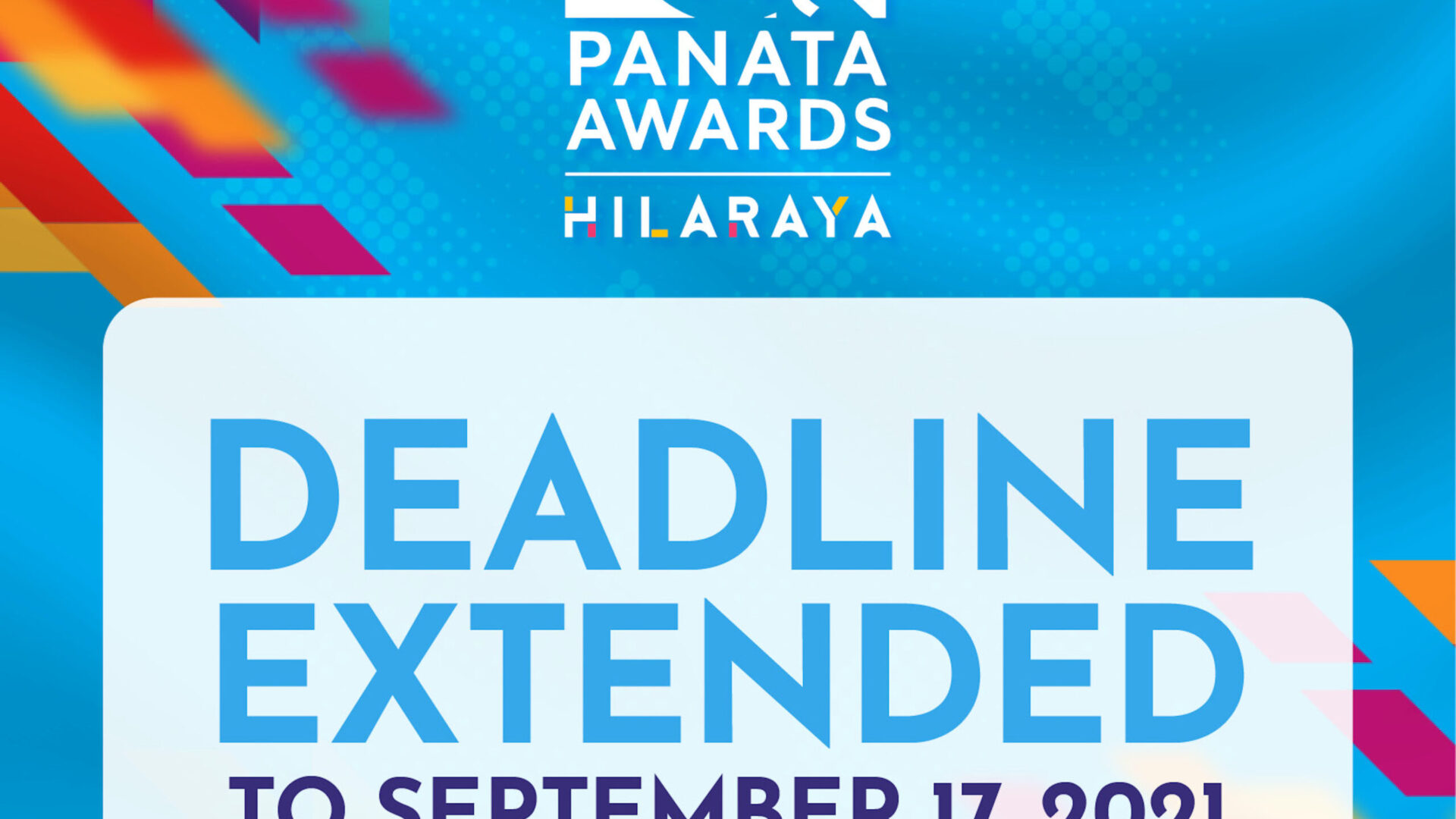 PANAta Awards 2021 Submission of Entries EXTENDED Until September 17