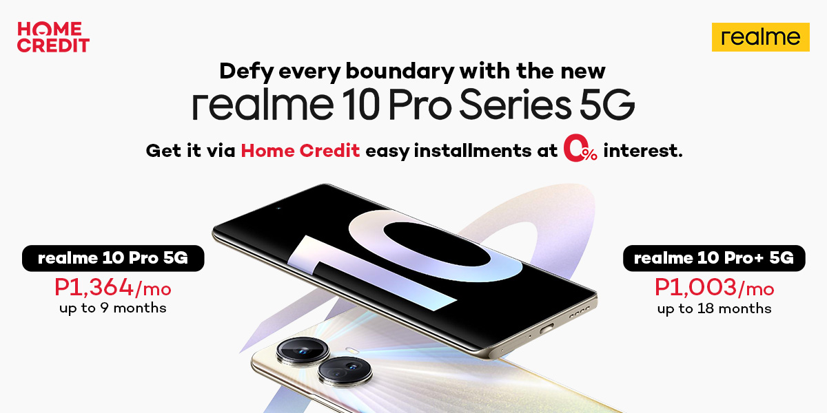 Conquer Life like a Pro with new realme 10 Pro Series 5G, Available Through Home Credit at 0% Interest