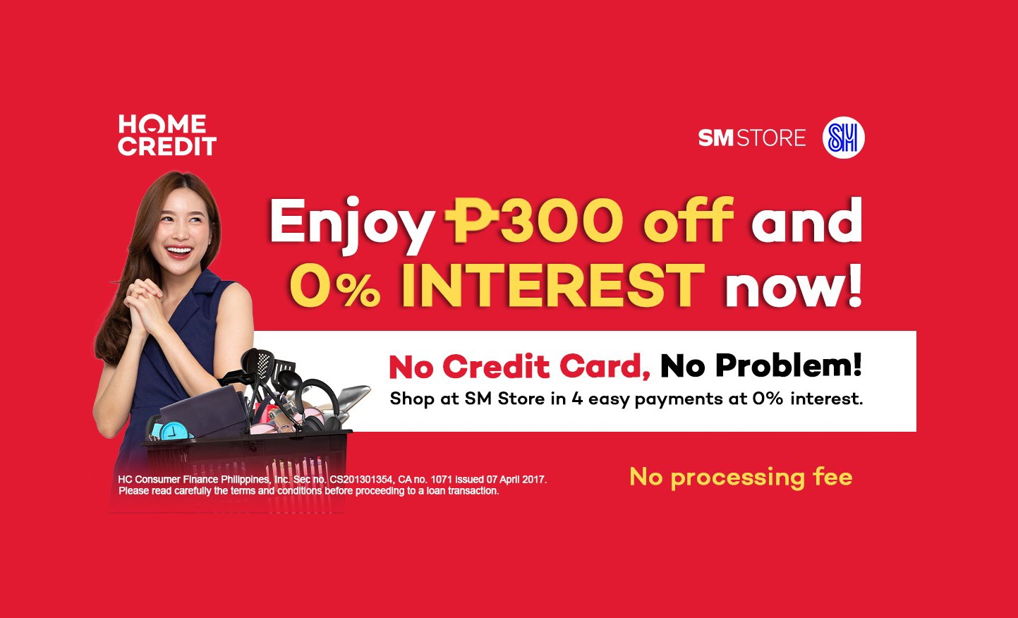 Enjoy Guilt-Free Shopping at 0% Interest, P300 Off Your Purchase at SM Store with Home Credit