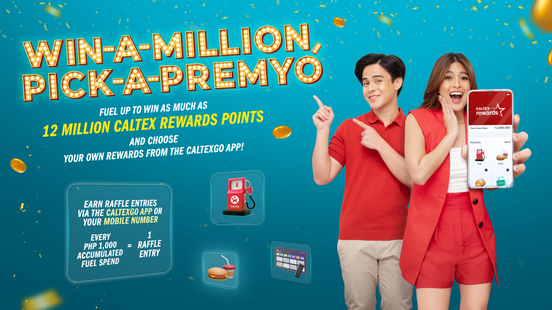 Win 12 Million Caltex Rewards Points through Win-a-Million, Pick-a-Premyo Promo